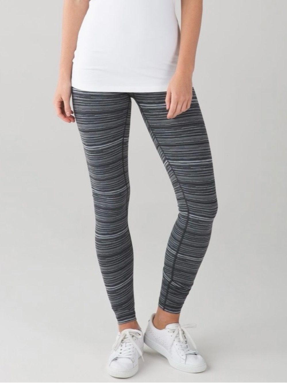 Lululemon Wunder Under Pant III Cyber Stripe Deep Coal Black
